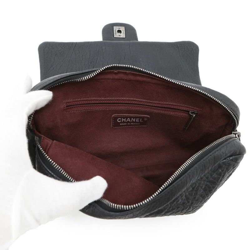 シャネル チェーンショルダーバッグ マトラッセ ココマーク レザー CHANEL 黒