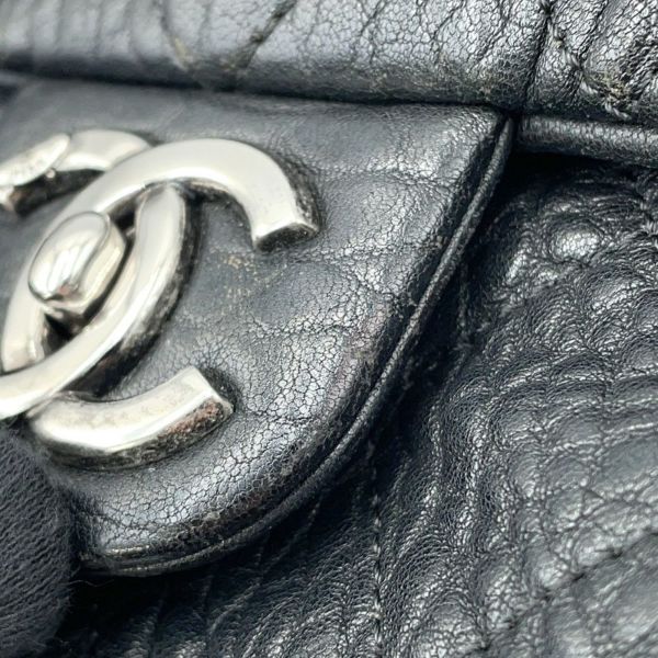 シャネル チェーンショルダーバッグ マトラッセ ココマーク レザー CHANEL 黒