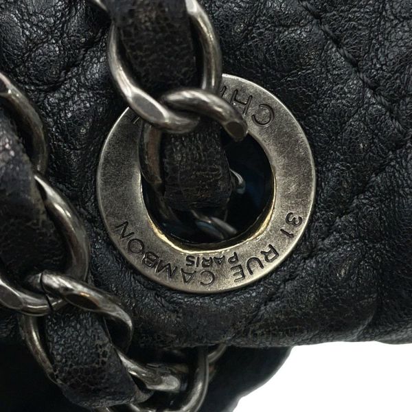 シャネル チェーンショルダーバッグ マトラッセ ココマーク レザー CHANEL 黒