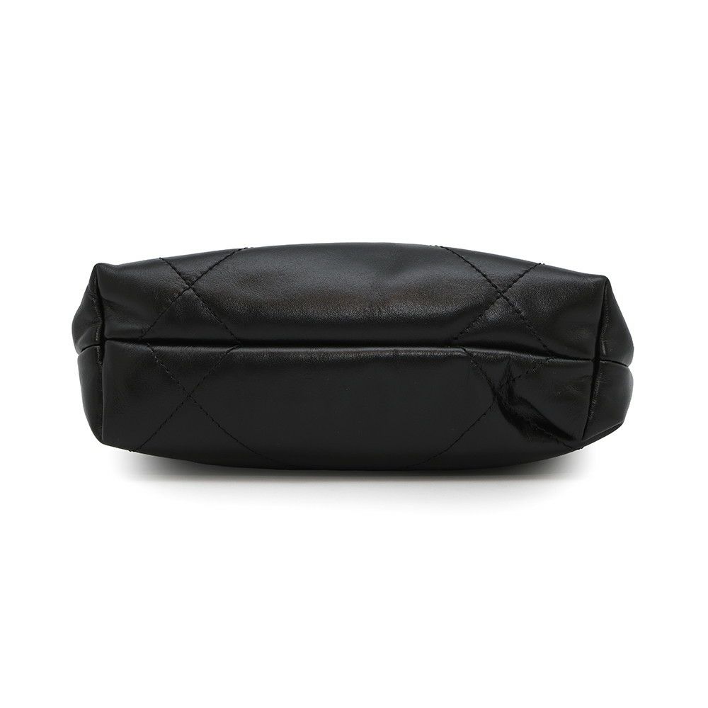 シャネル ハンドバッグ CHANEL 22 ミニ ココマーク シャイニーカーフレザー AS3980 CHANEL 2way 黒