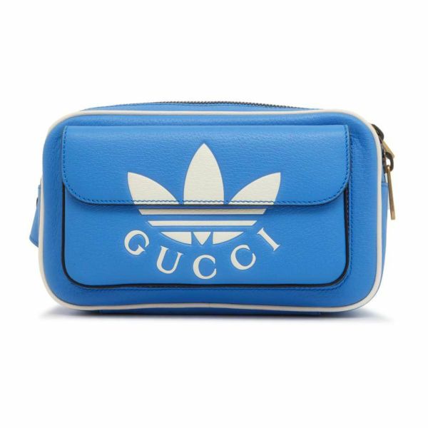 グッチ ボディバッグ アディダスコラボ レザー 722141 GUCCI バッグ ブルー