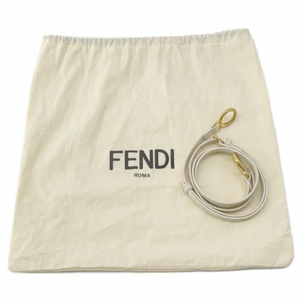 フェンディ ハンドバッグ ミニ ピーカブー パイソン 8BN244 FENDI バッグ 2wayショルダーバッグ 白