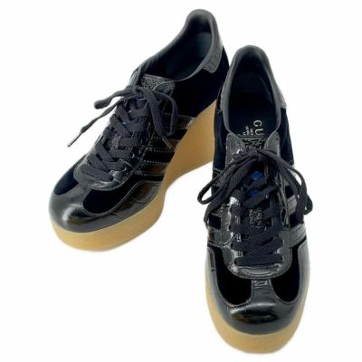 グッチ スニーカー アディダス コラボ ガゼル ウェッジ レディースサイズ37 725627 GUCCI adidas 靴 黒 | 中古・新品 ブランド販売ギャラリーレア公式通販