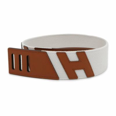 エルメス ベルト クロワジエールH ホワイト/ゴールド/ヴォーエプソン サイズ75 HERMES 白 ソルド品 安心保証