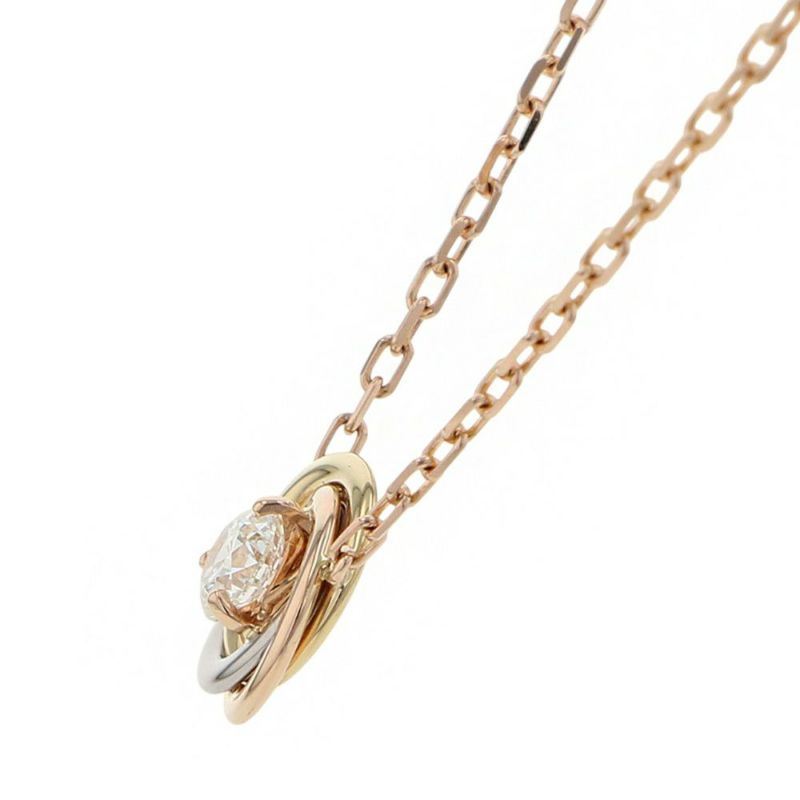 カルティエ ネックレス トリニティ ダイヤモンド 1P 0.18ct K18YG/K18PG/K18WG B7224900 ジュエリー ペンダント