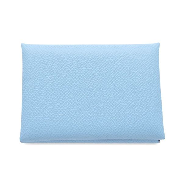 エルメス コインケース カルヴィ デュオ セレステ/シルバー金具 エプソン B刻印 財布 セレスト