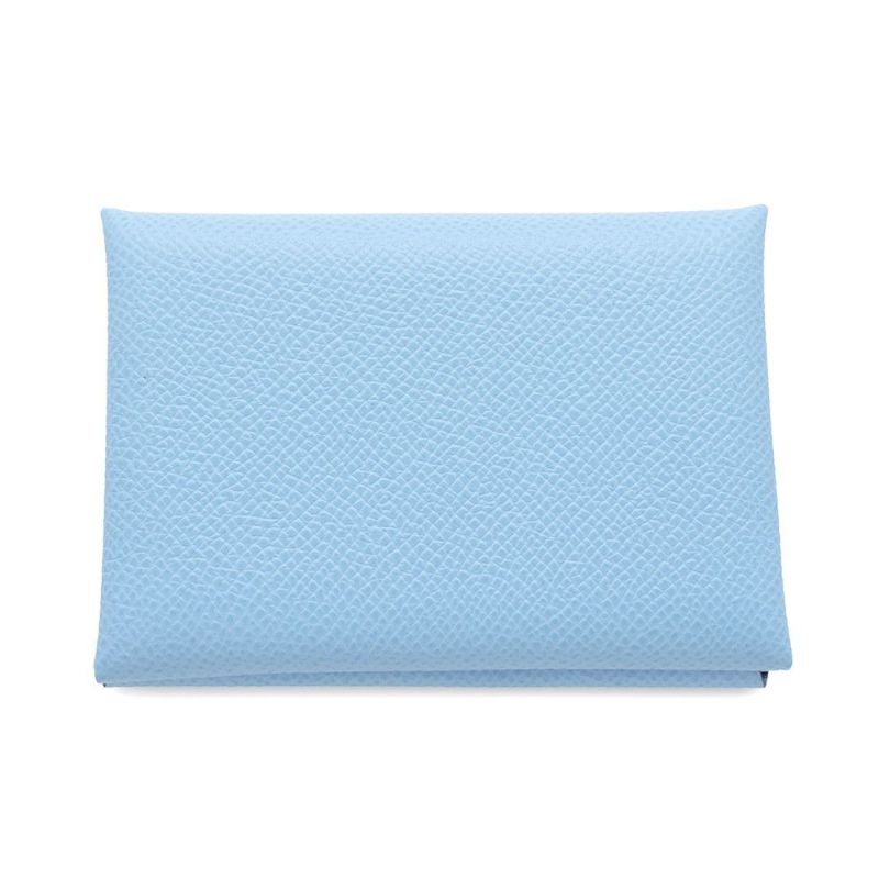 エルメス コインケース カルヴィ デュオ セレステ/シルバー金具 エプソン B刻印 財布 セレスト