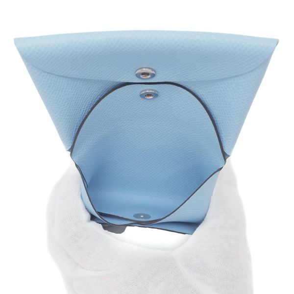 エルメス コインケース カルヴィ デュオ セレステ/シルバー金具 エプソン B刻印 財布 セレスト