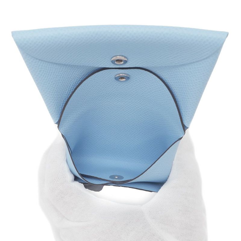 エルメス コインケース カルヴィ デュオ セレステ/シルバー金具 エプソン B刻印 財布 セレスト