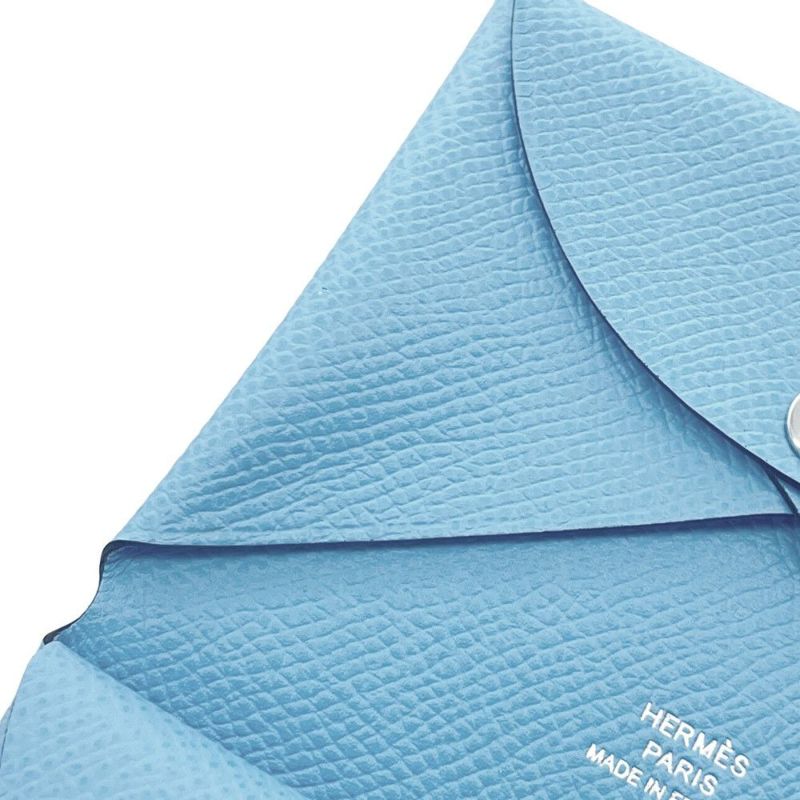 エルメス コインケース カルヴィ デュオ セレステ/シルバー金具 エプソン B刻印 財布 セレスト