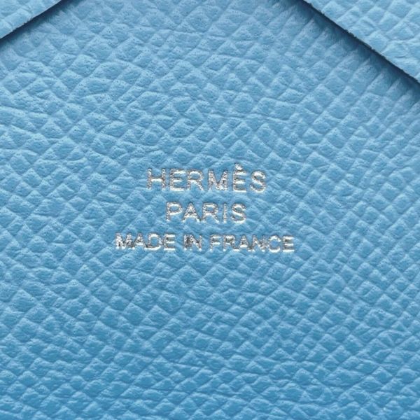 エルメス コインケース カルヴィ デュオ セレステ/シルバー金具 エプソン B刻印 財布 セレスト