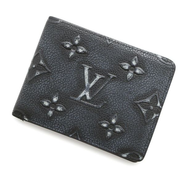 ルイヴィトン 二つ折り財布 モノグラム ポルトフォイユ・スレンダー M81774 LOUIS VUITTON ブラック 黒
