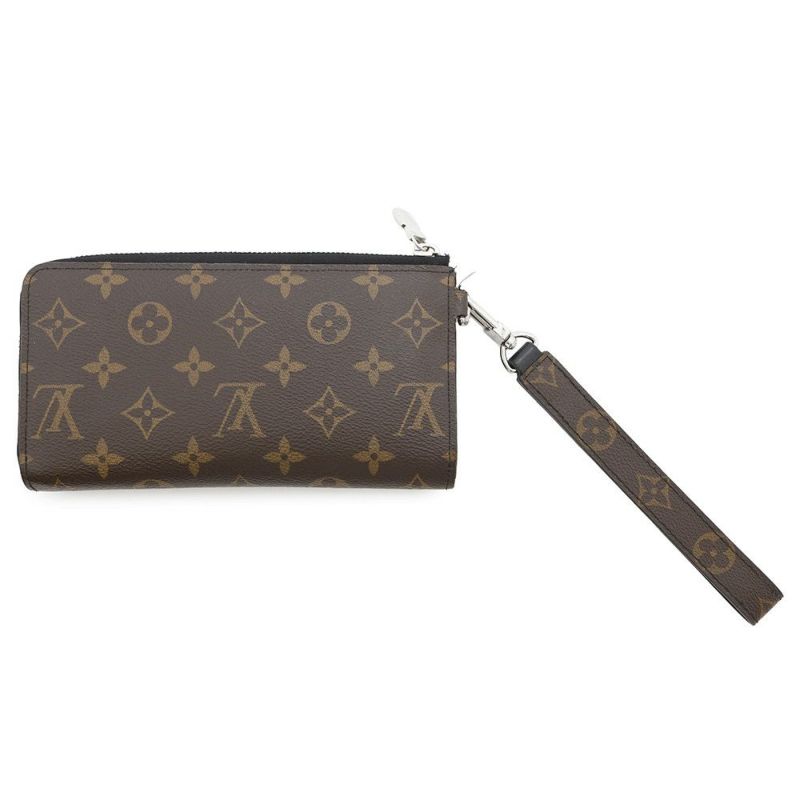 ルイヴィトン 長財布 モノグラム・マカサー ジッピー・ドラゴンヌ M69407 メンズ 黒 ブラック