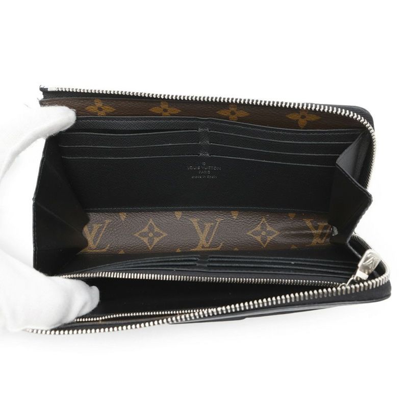ルイヴィトン 長財布 モノグラム・マカサー ジッピー・ドラゴンヌ M69407 メンズ 黒 ブラック