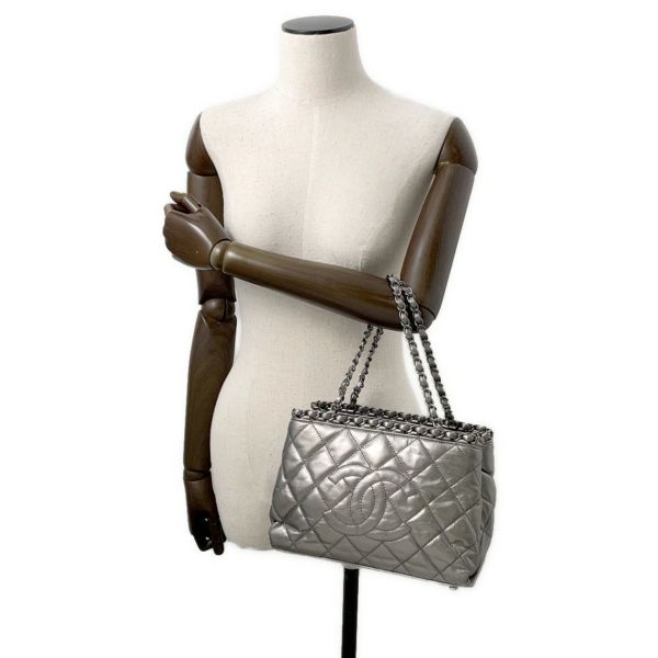 シャネル チェーントートバッグ チェーンミー ココマーク マトラッセ カーフレザー A50494 CHANEL バッグ