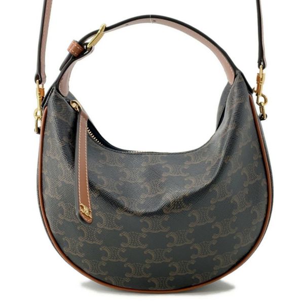 セリーヌ ハンドバッグ トリオンフ ティーン ルル PVC カーフレザー 120722FQM.04LU CELINE 2way ブラウン