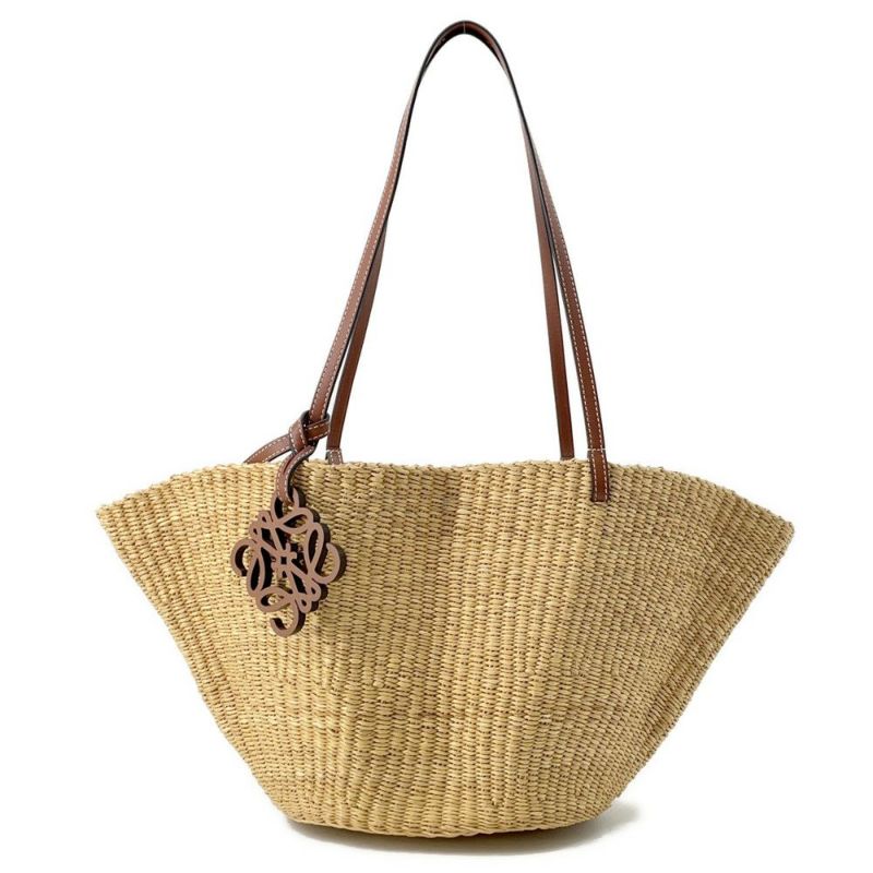 ロエベ ショルダーバッグ アナグラム シェル バスケットバッグ スモール エレファントグラス A223096X02 かごバッグ セール品