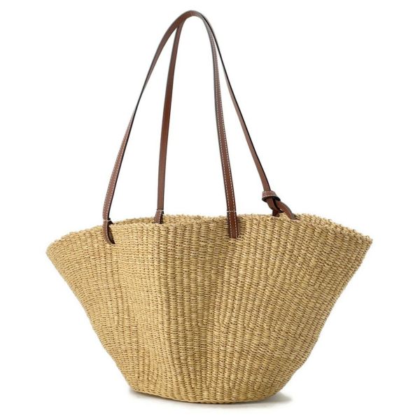 ロエベ ショルダーバッグ アナグラム シェル バスケットバッグ スモール エレファントグラス A223096X02 かごバッグ セール品