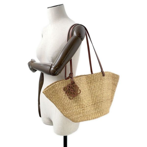 ロエベ ショルダーバッグ アナグラム シェル バスケットバッグ スモール エレファントグラス A223096X02 かごバッグ セール品