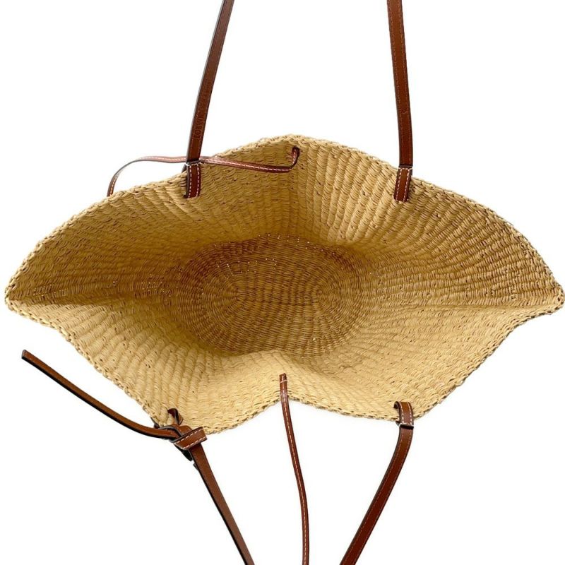 ロエベ ショルダーバッグ アナグラム シェル バスケットバッグ スモール エレファントグラス A223096X02 かごバッグ セール品