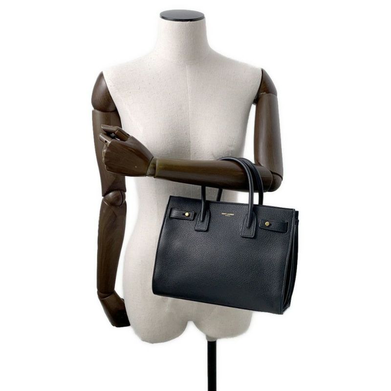 サンローランパリ ハンドバッグ サックドジュール ベイビー レザー 717448 SAINT LAURENT PARIS 2way 黒