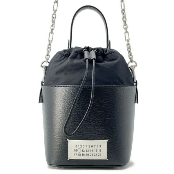 メゾンマルジェラ ハンドバッグ 5AC バケットバッグ カーフレザー S61WG0035 Maison Margiela 2wayチェーンショルダー 黒