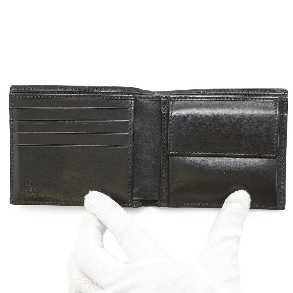 グッチ 二つ折り財布 GGマーモント レザー 428725 GUCCI 財布 黒