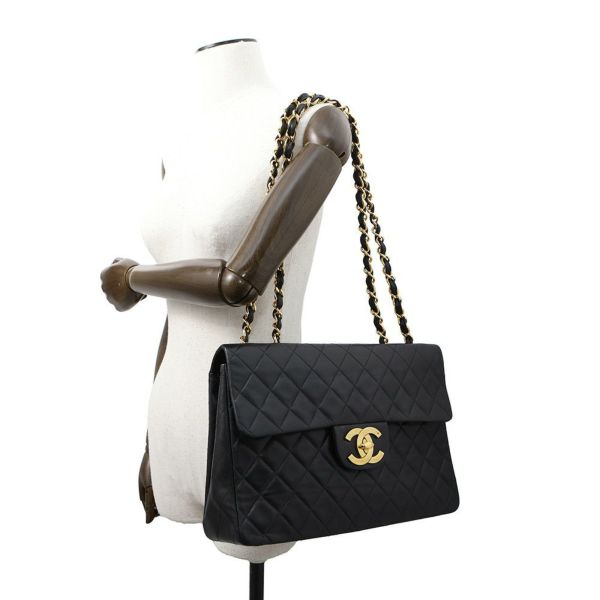シャネル チェーンショルダーバッグ デカマトラッセ34 ココマーク ラムスキン A01094 CHANEL 黒