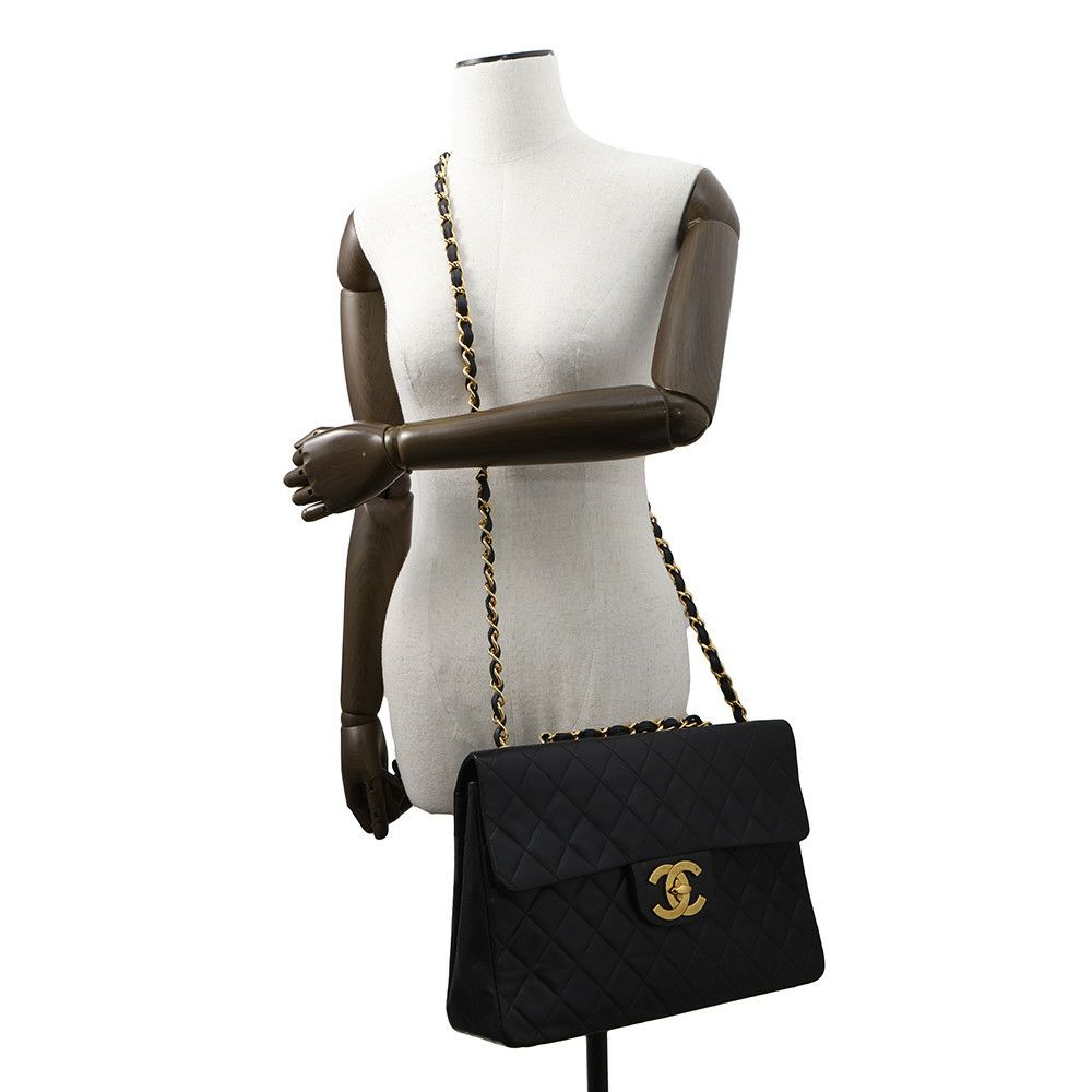 シャネル チェーンショルダーバッグ デカマトラッセ34 ココマーク ラムスキン A01094 CHANEL 黒
