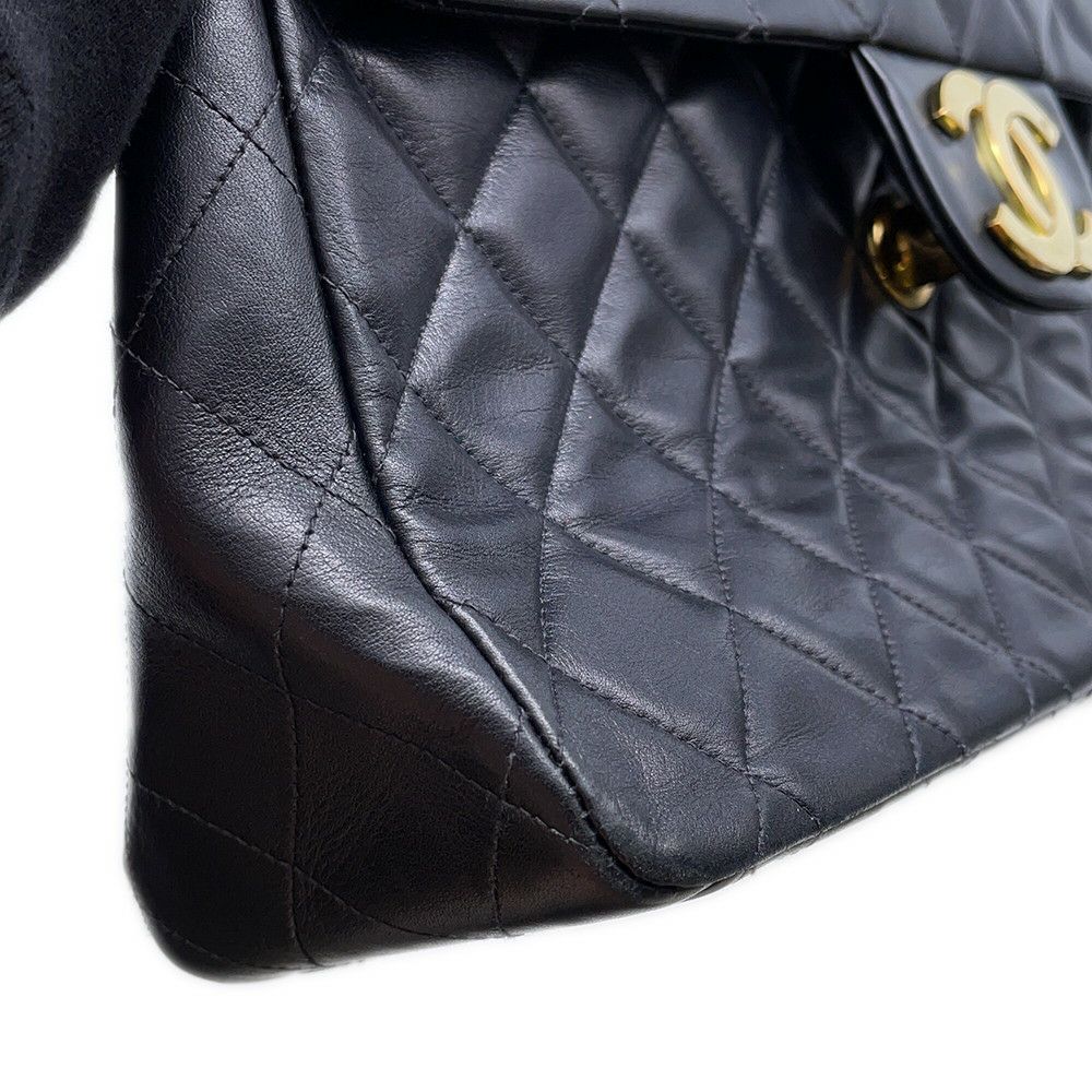 シャネル チェーンショルダーバッグ デカマトラッセ34 ココマーク ラムスキン A01094 CHANEL 黒