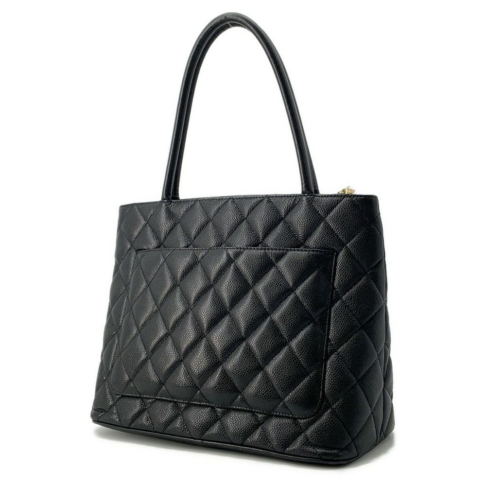 シャネル トートバッグ 復刻トート マトラッセ ココマーク キャビアスキン A01804 CHANEL 黒
