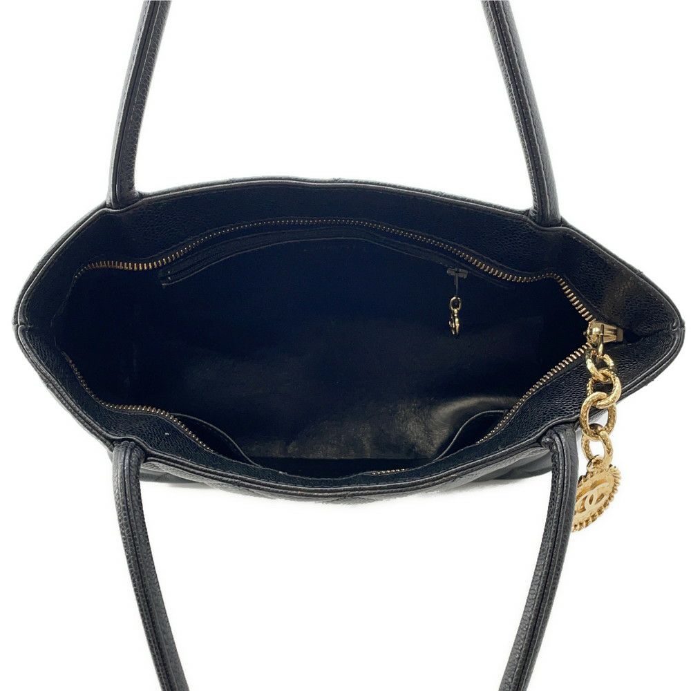 シャネル トートバッグ 復刻トート マトラッセ ココマーク キャビアスキン A01804 CHANEL 黒