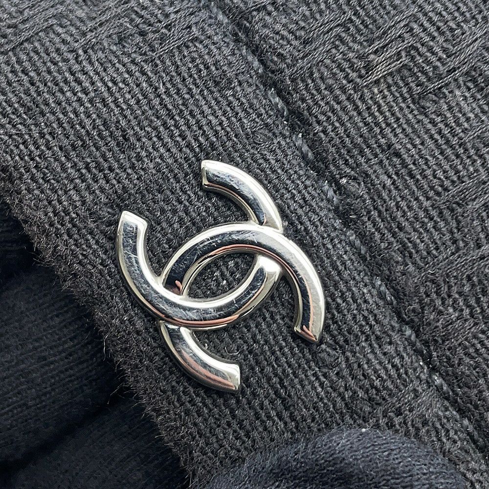 シャネル チェーントートバッグ ココマーク コットン A57168 CHANEL 2way 黒