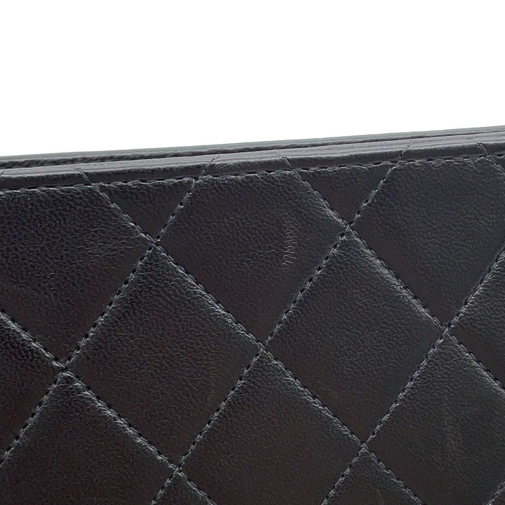 シャネル チェーンショルダーバッグ マトラッセ ココマーク プッシュロック ラムスキン CHANEL 黒