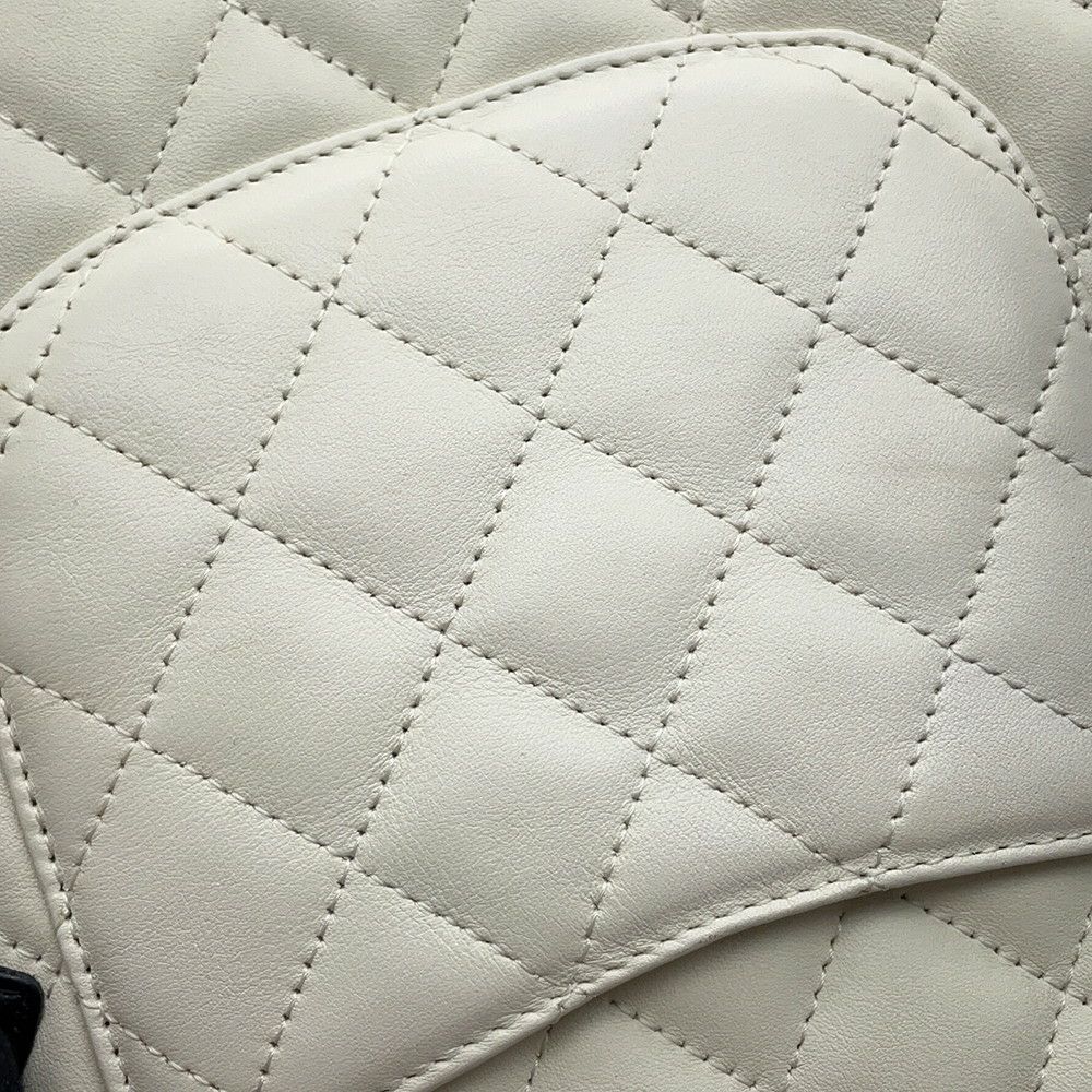 シャネル ショルダーバッグ カンボンライン ミディアム ココマーク A25178 CHANEL バッグ 白 黒