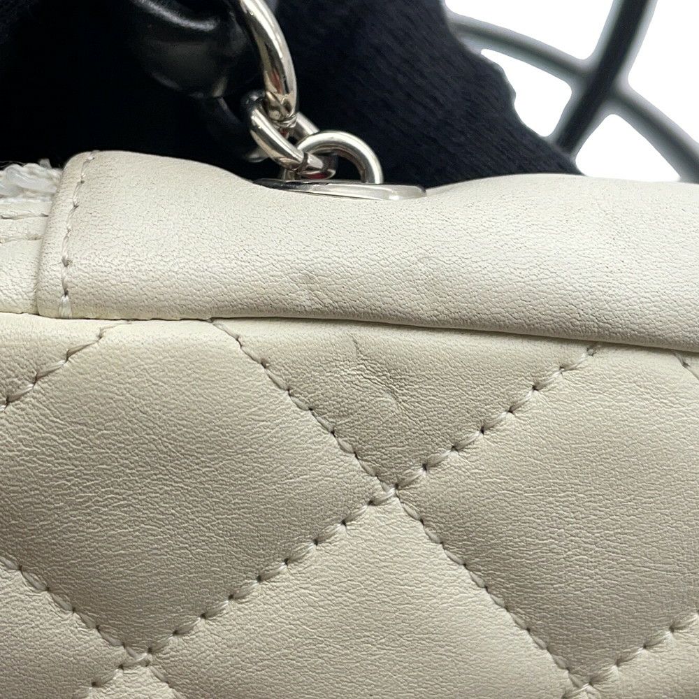 シャネル ショルダーバッグ カンボンライン ミディアム ココマーク A25178 CHANEL バッグ 白 黒