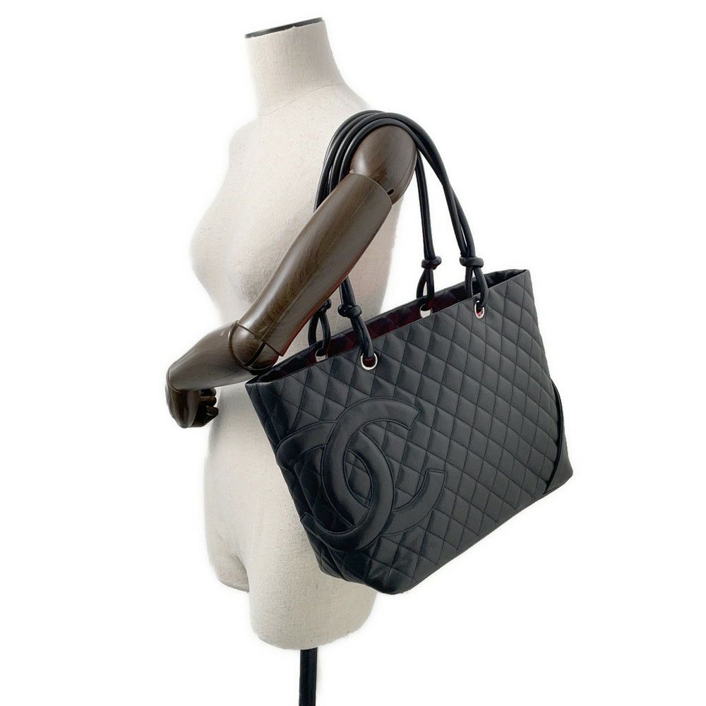 シャネル トートバッグ カンボンライン ラージ ココマーク レザー A25169 CHANEL 黒