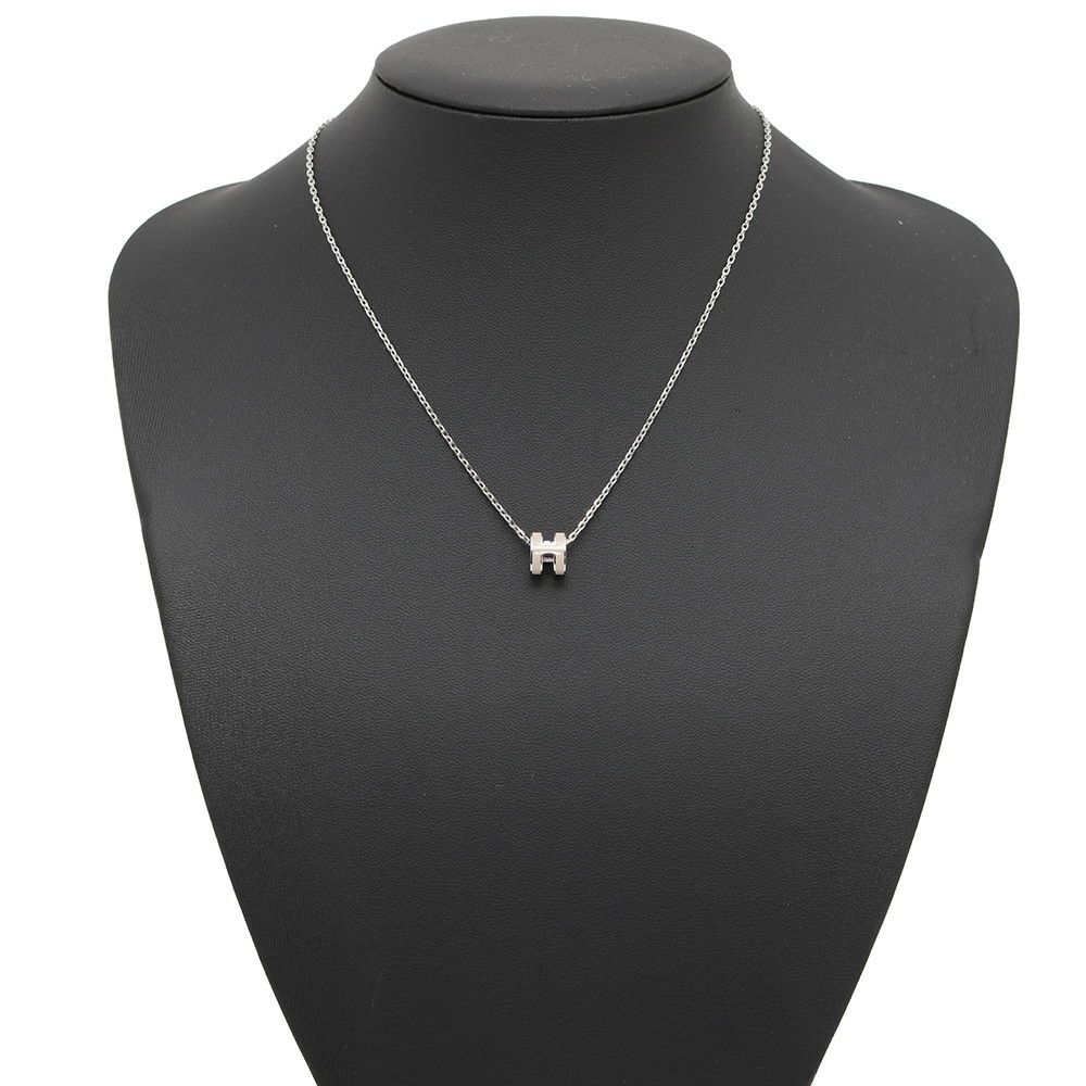 エルメス ネックレス ミニ・ポップアッシュ マロングラッセ/シルバー金具 アクセサリー ポップH