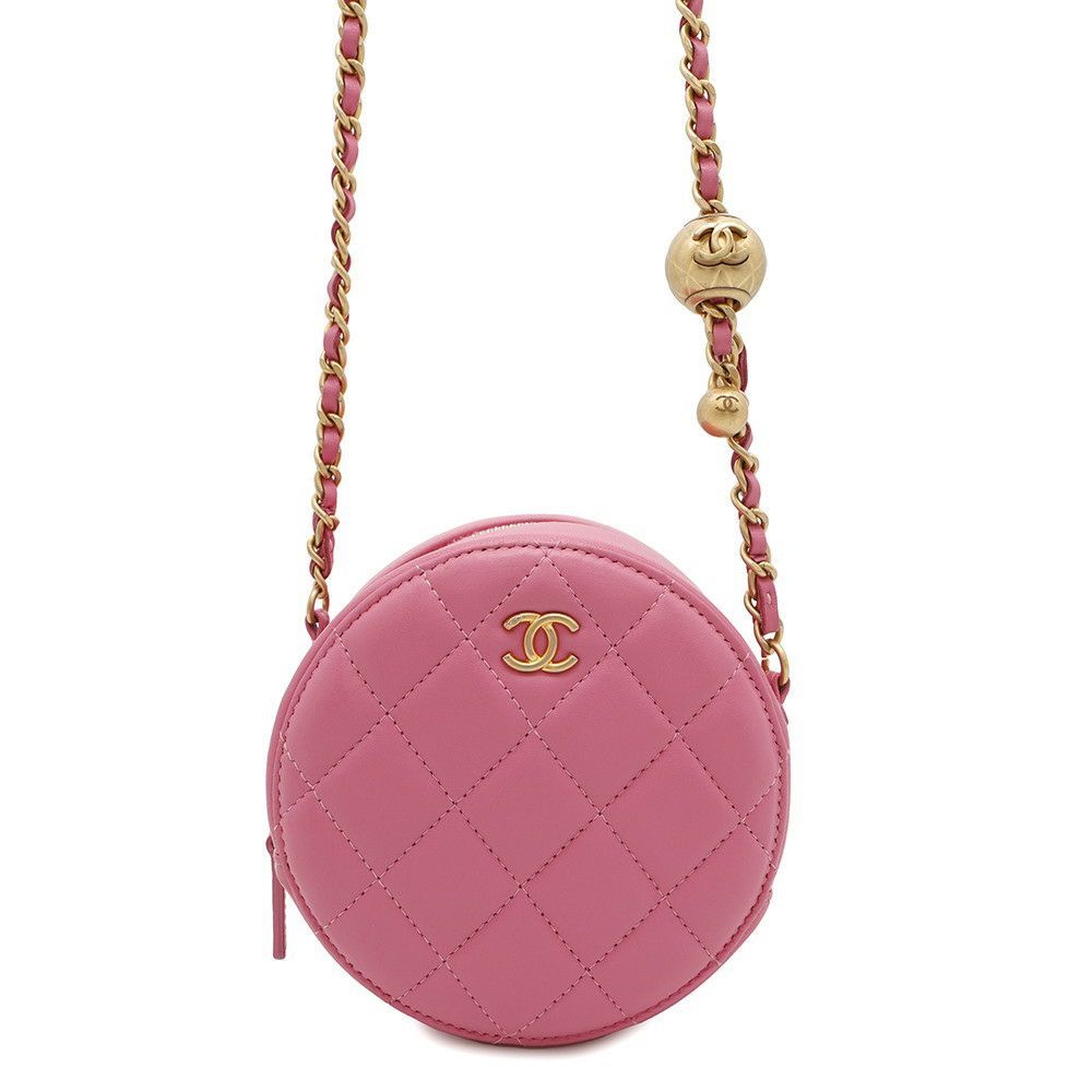 シャネル チェーンショルダーバッグ ココマーク マトラッセ ココボール ラウンド AP1447 CHANEL