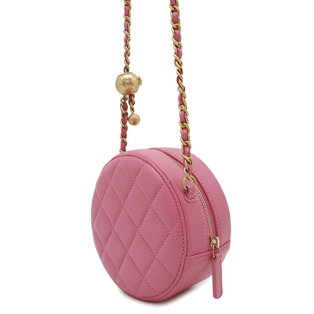 シャネル チェーンショルダーバッグ ココマーク マトラッセ ココボール ラウンド AP1447 CHANEL