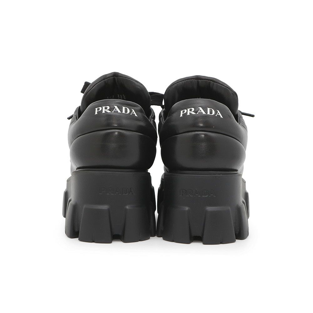 プラダ スニーカー モノリス 厚底 レディースサイズ38 1/2 1E119N PRADA 靴 黒