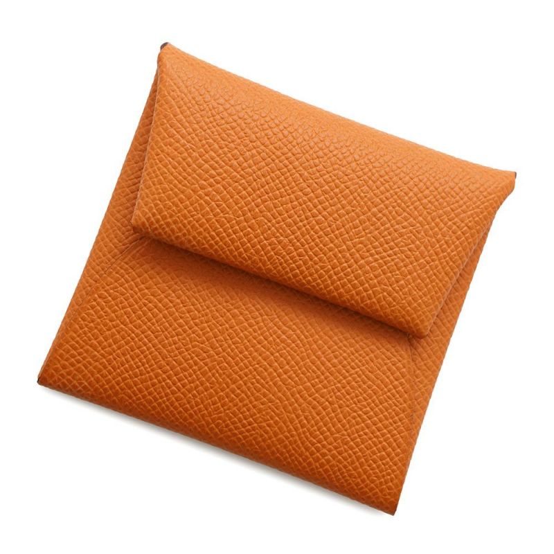 エルメス コインケース バスティア ヴェルソ オレンジ/ライム エプソン B刻印 HERMES 財布