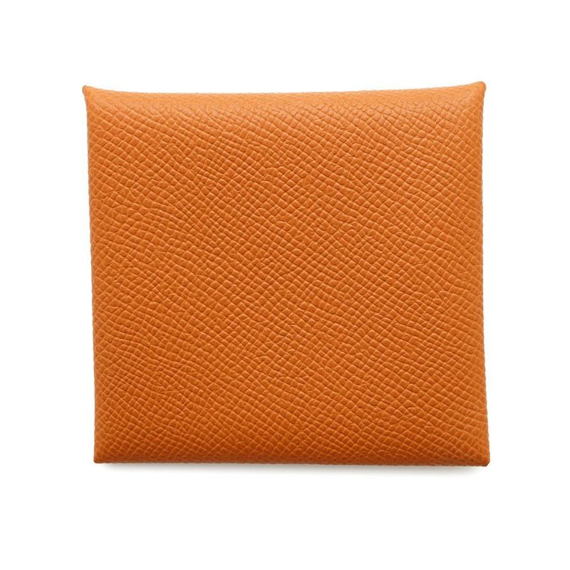 エルメス コインケース バスティア ヴェルソ オレンジ/ライム エプソン B刻印 HERMES 財布