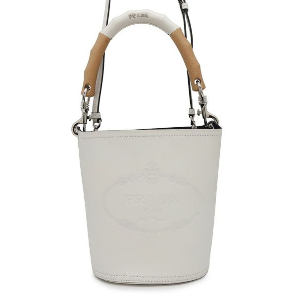 PRADA★セール！タンブール ウッドハンドルバケツバック♪1BE048 PRADA☆セール！タンブール ウッドハンドルバケツバック♪1BE048