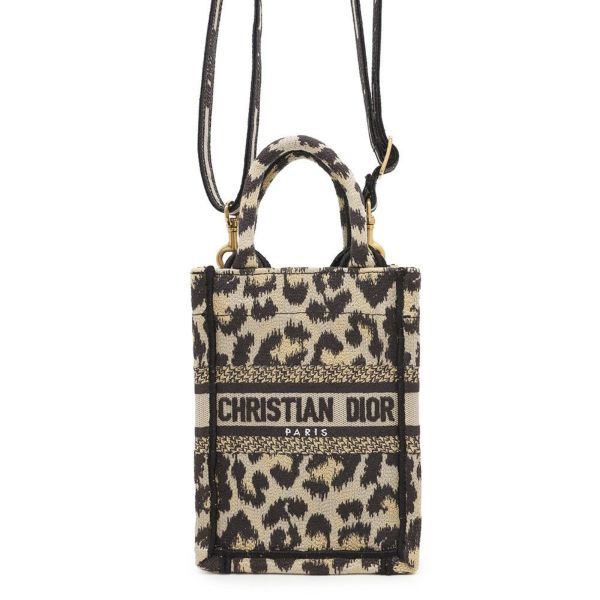 クリスチャン・ディオール ハンドバッグ ブックトートミニ レオパード S5555CRHM Christian Dior 2wayショルダー ヒョウ柄