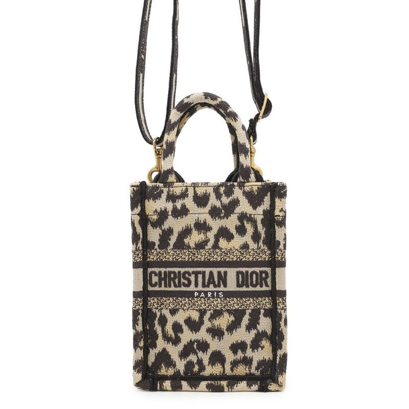 クリスチャン・ディオール ハンドバッグ ブックトートミニ レオパード S5555CRHM Christian Dior 2wayショルダー ヒョウ柄