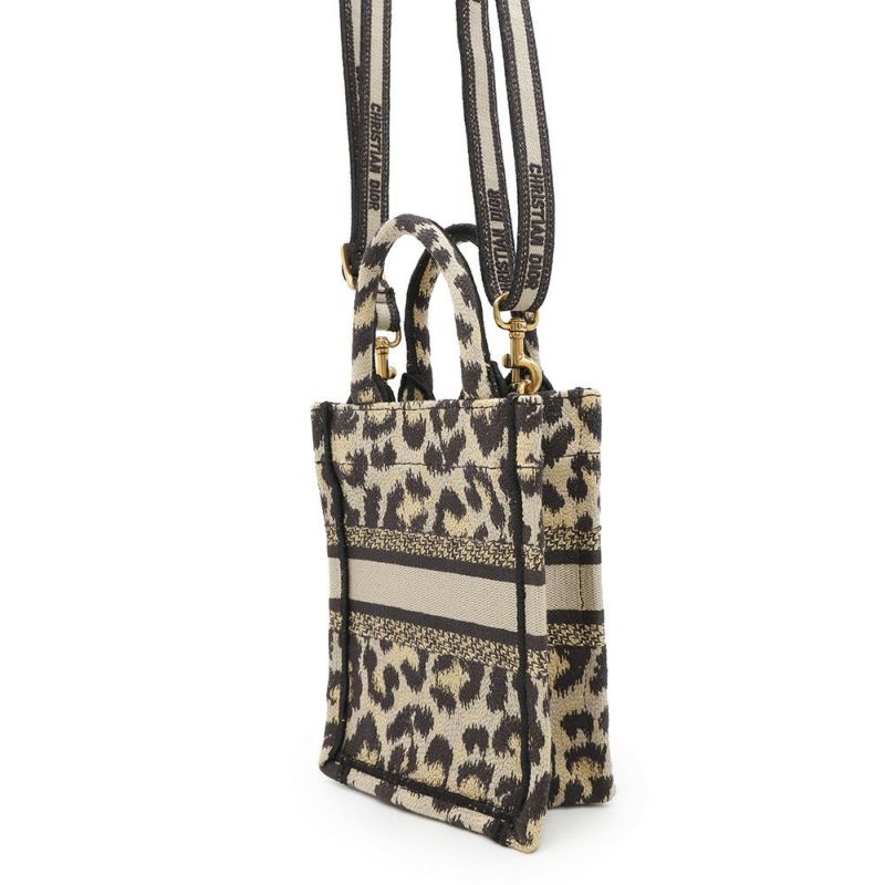 クリスチャン・ディオール ハンドバッグ ブックトートミニ レオパード S5555CRHM Christian Dior 2wayショルダー ヒョウ柄