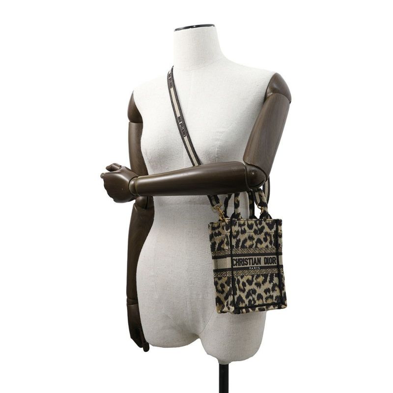 クリスチャン・ディオール ハンドバッグ ブックトートミニ レオパード S5555CRHM Christian Dior 2wayショルダー ヒョウ柄