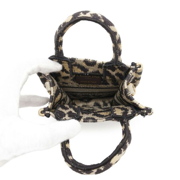 クリスチャン・ディオール ハンドバッグ ブックトートミニ レオパード S5555CRHM Christian Dior 2wayショルダー ヒョウ柄