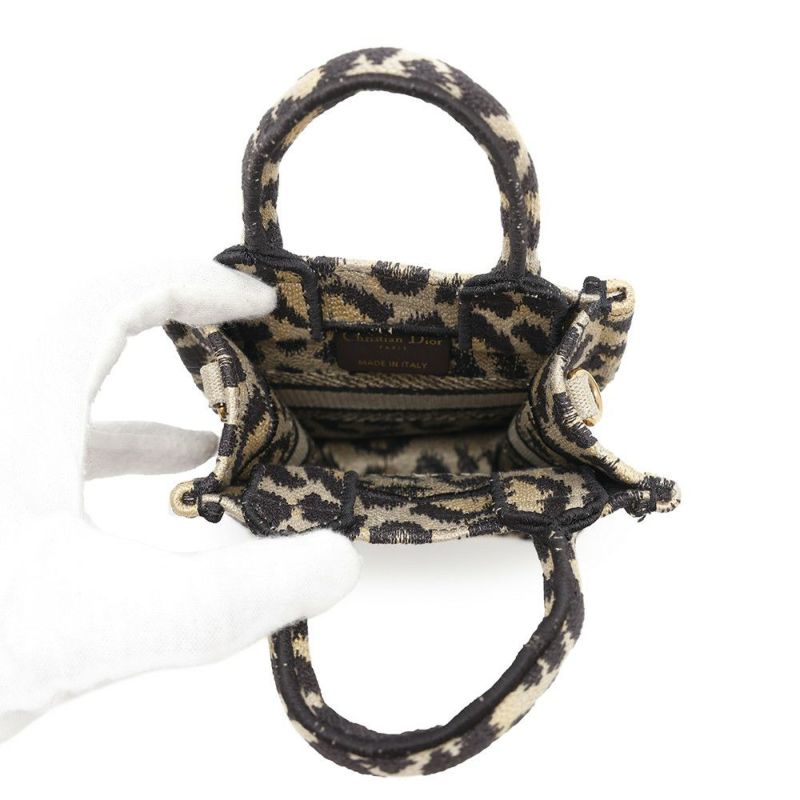 クリスチャン・ディオール ハンドバッグ ブックトートミニ レオパード S5555CRHM Christian Dior 2wayショルダー ヒョウ柄